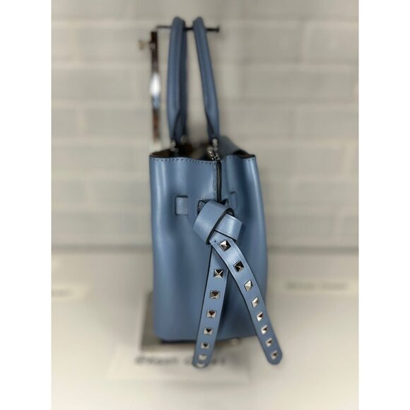 Michael Kors satchel hamilton legacy small studded leather belted purse chambray - Picture 4 of 12